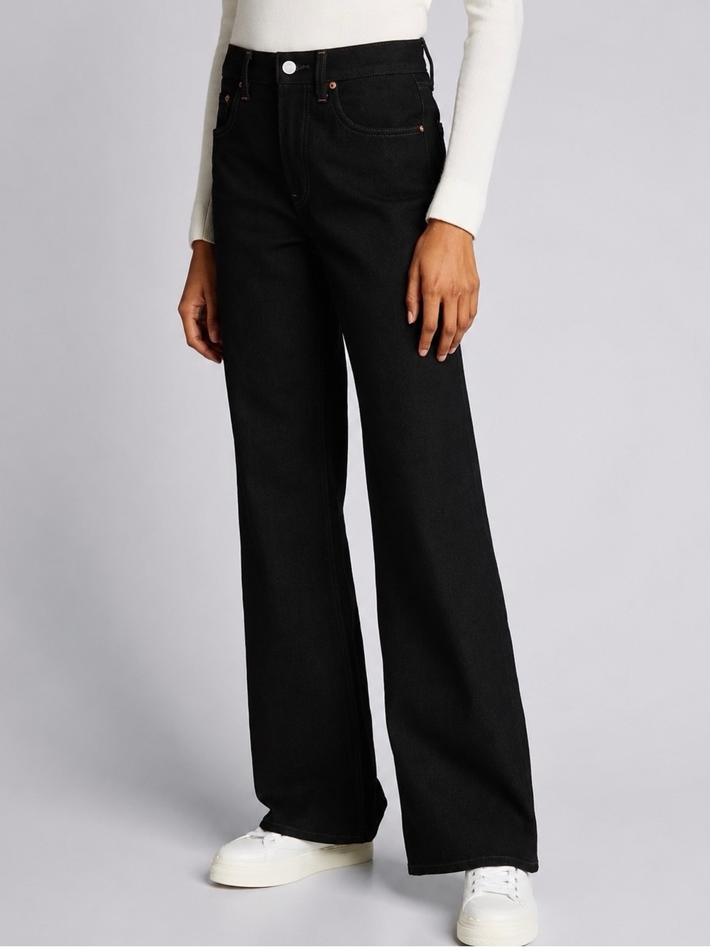 Trave Joan Wide Leg Jeans Paint It Black